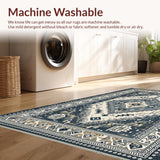 Ultra Soft Area Rug, Non Slip, Stain Resistant, Washable Area Rugs for Living Room, Bedroom, Vintage Grey Living Room Stain-Resistant Area Rug(Blue)