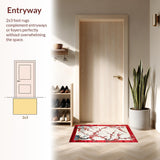 Ultra Soft Area Rug, Non Slip, Stain Resistant, Washable Area Rugs for Living Room, Bedroom, Dynamic Cherry Petals Artistic Composition(Red)