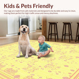 Ultra Soft Area Rug, Non Slip, Stain Resistant, Washable Area Rugs for Living Room, Bedroom, Trendy Color Blocked Round Rug(Yellow)