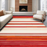 Ultra Soft Area Rug, Non Slip, Stain Resistant, Washable Area Rugs for Living Room, Bedroom, Santa Monica Red/Beige Square Area(Red)
