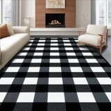 Rustic Black and White Checkered Design(Black)