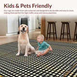 Ultra Soft Area Rug, Non Slip, Stain Resistant, Washable Area Rugs for Living Room, Bedroom, Chic Monochrome Geometric Elegance(Black)