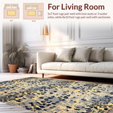 Ultra Soft Area Rug, Non Slip, Stain Resistant, Washable Area Rugs for Living Room, Bedroom, Sleek Contemporary Wildlife Design(Beige)