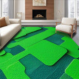 Ultra Soft Area Rug, Non Slip, Stain Resistant, Washable Area Rugs for Living Room, Bedroom, Bright Green Educational Kids Carpet with City Design(Green)