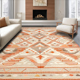 Ultra Soft Area Rug, Non Slip, Stain Resistant, Washable Area Rugs for Living Room, Bedroom, Classic Trellis Inspired Charm(Red)