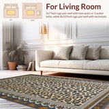 Ultra Soft Area Rug, Non Slip, Stain Resistant, Washable Area Rugs for Living Room, Bedroom, Sleek Modern Feline Print(Gray)