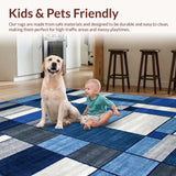 Stylish Abstract Blue Tiled(Blue)