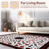 Ultra Soft Area Rug, Non Slip, Stain Resistant, Washable Area Rugs for Living Room, Bedroom, Rustic Dark Nature Inspired Design(Red)