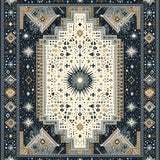 Ultra Soft Area Rug, Non Slip, Stain Resistant, Washable Area Rugs for Living Room, Bedroom, Whimsical Lunar Harmony Pattern(Beige)