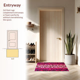 Ultra Soft Area Rug, Non Slip, Stain Resistant, Washable Area Rugs for Living Room, Bedroom, Chic Whimsical Animal Print Style(Pink)