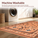 Ultra Soft Area Rug, Non Slip, Stain Resistant, Washable Area Rugs for Living Room, Bedroom, Warm Cozy Diamond Arrangement(Orange)