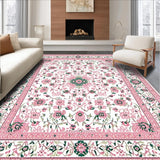 Ultra Soft Area Rug, Non Slip, Stain Resistant, Washable Area Rugs for Living Room, Bedroom, Modern Faded Flower Pattern(Pink)