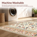 Ultra Soft Area Rug, Non Slip, Stain Resistant, Washable Area Rugs for Living Room, Bedroom, Beige Boho Bathroom for Tub Shower(Ivory)