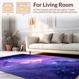 Ultra Soft Area Rug, Non Slip, Stain Resistant, Washable Area Rugs for Living Room, Bedroom, Futuristic Astral Color Palette(Purple)
