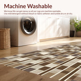 Ultra Soft Area Rug, Non Slip, Stain Resistant, Washable Area Rugs for Living Room, Bedroom, Stylish Cozy Neutral Geometric(Beige)