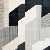 Ultra Soft Area Rug, Non Slip, Stain Resistant, Washable Area Rugs for Living Room, Bedroom, Modern Abstract Ivory Black Living Room Non-Shedding Rug(Black)