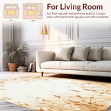 Ultra Soft Area Rug, Non Slip, Stain Resistant, Washable Area Rugs for Living Room, Bedroom, Boho Chic Entryway with Subtle Floral Swirls and Vintage Beige Palette(Beige)