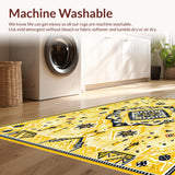Ultra Soft Area Rug, Non Slip, Stain Resistant, Washable Area Rugs for Living Room, Bedroom, Elegant Cozy Medallion Design(Yellow)