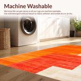Ultra Soft Area Rug, Non Slip, Stain Resistant, Washable Area Rugs for Living Room, Bedroom, Elegant Textured Warmth Appeal(Orange)