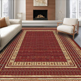 Ultra Soft Area Rug, Non Slip, Stain Resistant, Washable Area Rugs for Living Room, Bedroom, Charming Multicolor Patterned Textiles(Red)