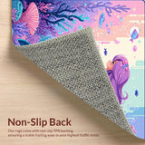 Ultra Soft Area Rug, Non Slip, Stain Resistant, Washable Area Rugs for Living Room, Bedroom, Enchanting Shaggy Mermaid Vibe(Blue)