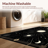Ultra Soft Area Rug, Non Slip, Stain Resistant, Washable Area Rugs for Living Room, Bedroom, Ethereal Gothic Cosmos Design(Black)