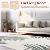Ultra Soft Area Rug, Non Slip, Stain Resistant, Washable Area Rugs for Living Room, Bedroom, Reversible Palm Leaf Grey Patio Camping Rug(Gray)
