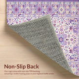 Ultra Soft Area Rug, Non Slip, Stain Resistant, Washable Area Rugs for Living Room, Bedroom, Rustic Cozy Lilac Petal Arrangement(Purple)