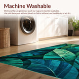 Tropical Leaf Motif with Textures(Blue)