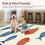 Rustic Beige Geometric Fish Theme(Beige)
