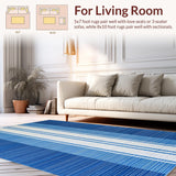 Ultra Soft Area Rug, Non Slip, Stain Resistant, Washable Area Rugs for Living Room, Bedroom, Contemporary Soft Pastel Design(Blue)