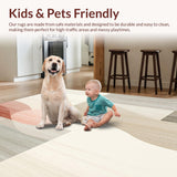 Ultra Soft Area Rug, Non Slip, Stain Resistant, Washable Area Rugs for Living Room, Bedroom, Echoing Sands Area Sculpted Beige & Sand Abstract Geometric Design(Beige)