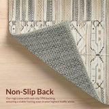 Ultra Soft Area Rug, Non Slip, Stain Resistant, Washable Area Rugs for Living Room, Bedroom, Chic Neutral Toned Diamond Motif(Beige)
