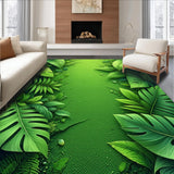 Ultra Soft Area Rug, Non Slip, Stain Resistant, Washable Area Rugs for Living Room, Bedroom, Non-Slip Quick Dry Botanical Bath Mat(Green)