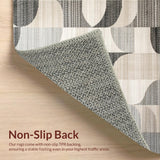 Ultra Soft Area Rug, Non Slip, Stain Resistant, Washable Area Rugs for Living Room, Bedroom, Luxurious Textured Cream Wave(Gray)