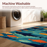 Ultra Soft Area Rug, Non Slip, Stain Resistant, Washable Area Rugs for Living Room, Bedroom, Marine Life Ocean Carpet Apex Predator Design(Blue)