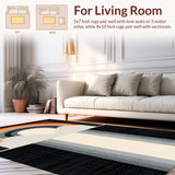 Ultra Soft Area Rug, Non Slip, Stain Resistant, Washable Area Rugs for Living Room, Bedroom, Abstract Rainbow Color Fusion(Gray)