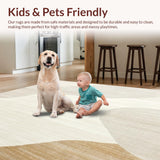 Ultra Soft Area Rug, Non Slip, Stain Resistant, Washable Area Rugs for Living Room, Bedroom, Designer Boho Bath with Sophisticated Abstract(Beige)