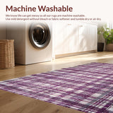 Ultra Soft Area Rug, Non Slip, Stain Resistant, Washable Area Rugs for Living Room, Bedroom, Reversible Braided Rug Mauve Infusion Resilient Weave Stylish Carpet(Purple)