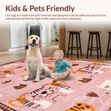 Ultra Soft Area Rug, Non Slip, Stain Resistant, Washable Area Rugs for Living Room, Bedroom, Charming Pink and Brown Theme(Pink)