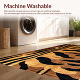 Ultra Soft Area Rug, Non Slip, Stain Resistant, Washable Area Rugs for Living Room, Bedroom, Bold Earthy Tiger Print(Brown)