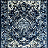 Ultra Soft Area Rug, Non Slip, Stain Resistant, Washable Area Rugs for Living Room, Bedroom, Chic Minimalist Lattice Design(Blue)