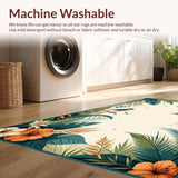 Ultra Soft Area Rug, Non Slip, Stain Resistant, Washable Area Rugs for Living Room, Bedroom, Lively Colorful Animal Print(Orange)