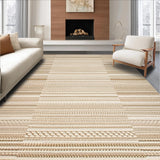 Ultra Soft Area Rug, Non Slip, Stain Resistant, Washable Area Rugs for Living Room, Bedroom, Natural Circle Boho Elegance(Beige)