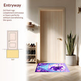 Ultra Soft Area Rug, Non Slip, Stain Resistant, Washable Area Rugs for Living Room, Bedroom, Whimsical Pastel Mermaid Aesthetic(Purple)