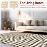 Ultra Soft Area Rug, Non Slip, Stain Resistant, Washable Area Rugs for Living Room, Bedroom, Cozy Warm Toned Textile(Brown)