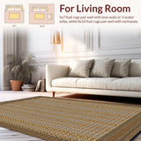 Ultra Soft Area Rug, Non Slip, Stain Resistant, Washable Area Rugs for Living Room, Bedroom, Chic Animal Print Area Beige Brown Viscose Look(Gold)