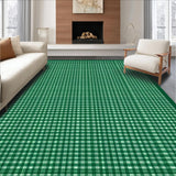 Ultra Soft Area Rug, Non Slip, Stain Resistant, Washable Area Rugs for Living Room, Bedroom, Elegant Checker Motif in Green(Green)