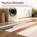 Ultra Soft Area Rug, Non Slip, Stain Resistant, Washable Area Rugs for Living Room, Bedroom, Elegant Round with Interwoven Stripes and Texture(Beige)