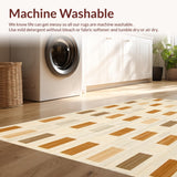 Ultra Soft Area Rug, Non Slip, Stain Resistant, Washable Area Rugs for Living Room, Bedroom, Area Rug Checkered Tan and Beige Geometric Floor Covering(Beige)